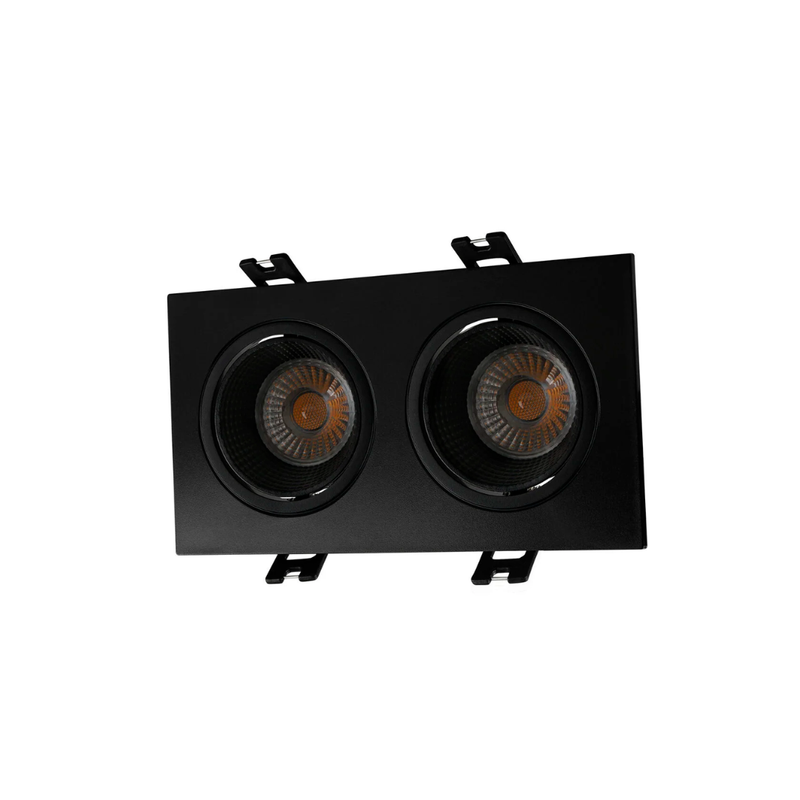 DK/EU-3072-BK, 2*GU10, спот встраиваемый, черный, пластик, квадратный 