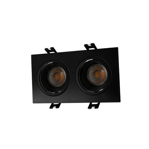 DK/EU-3072-BK, 2*GU10, спот встраиваемый, черный, пластик, квадратный 