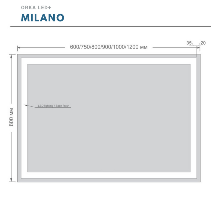 Oglinda Orka LED+ Milano Antiaburire PHK010503