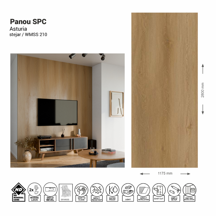 Panou de perete SPC Asturia Oak WMSS 210 (Made in EU)