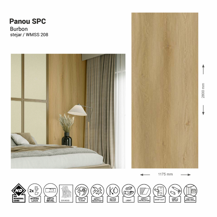 Panou de perete SPC Burbon Oak WMSS 208 (Made in EU)