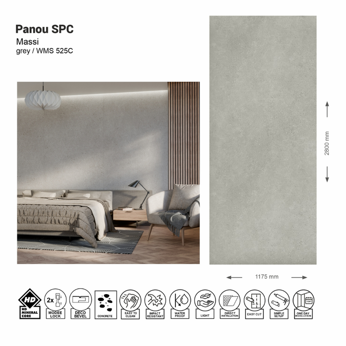 Panou de perete SPC Massi Grey WMS 525C Moldova