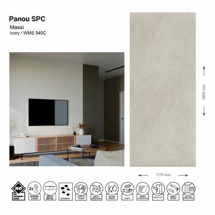 Panou de perete SPC Massi Ivory WMS 540C (1175х2800х4mm)