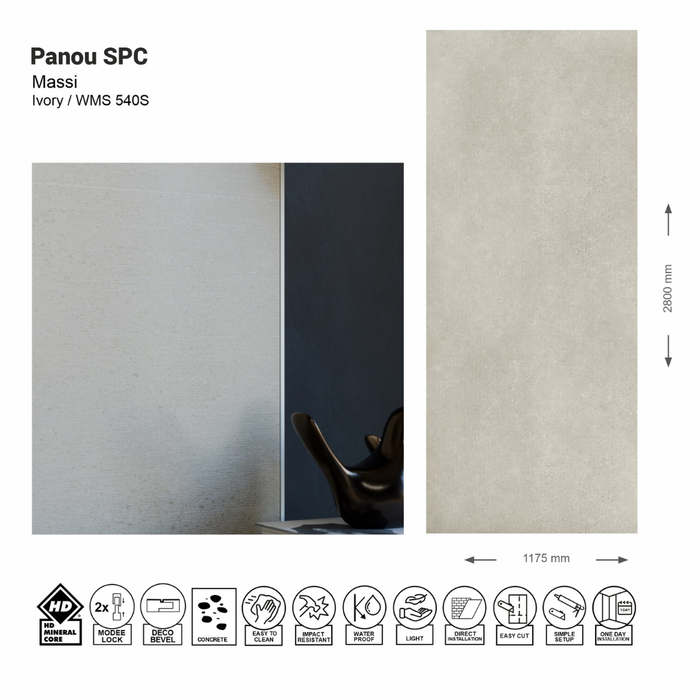 Panou de perete SPC Massi Ivory WMS 540S (1175х2800х4mm)