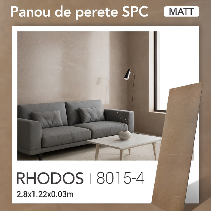 Panou de perete SPC Matt, Rhodos, 8015-4 (2800×1220×3 mm)