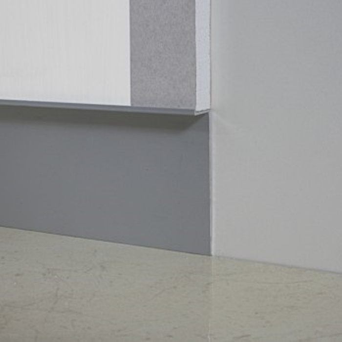 Plintă tip ascunsă din aluminiu, AL 80, Silver Matt, 2,5m