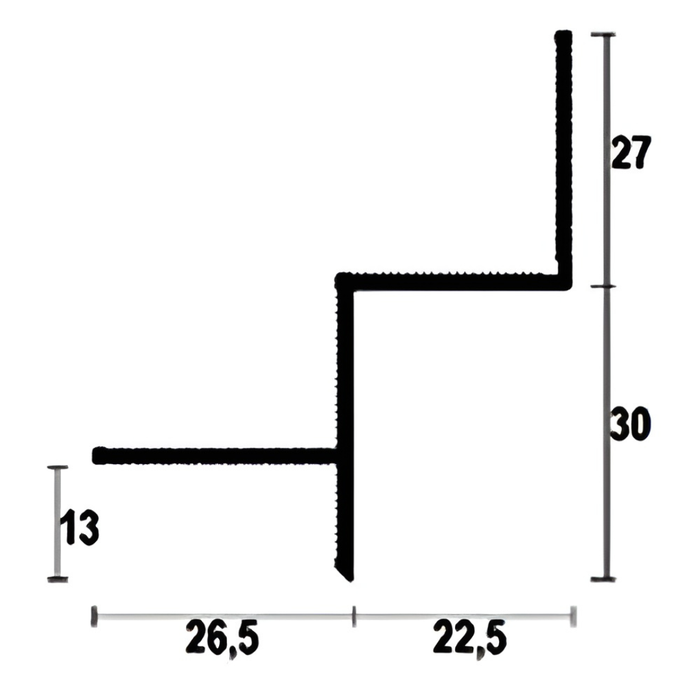 Profil umbra gips-carton 12mm 2.5m PolPotolok AST20B