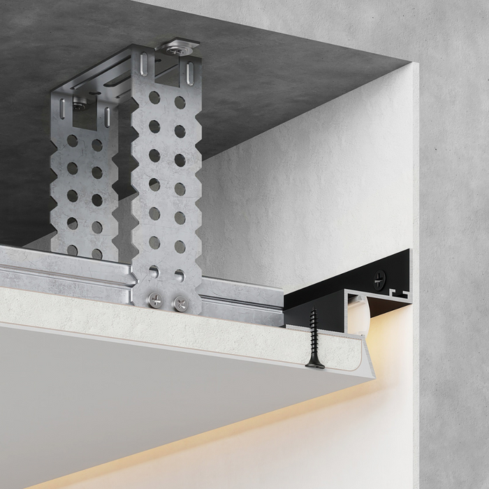 UB4 Profil de tip ascuns pentru tavan, Negru Matt, 2,5m