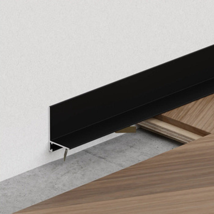AL16×20, mini plintă pentru pardoseli, Black Matt, 2.5m