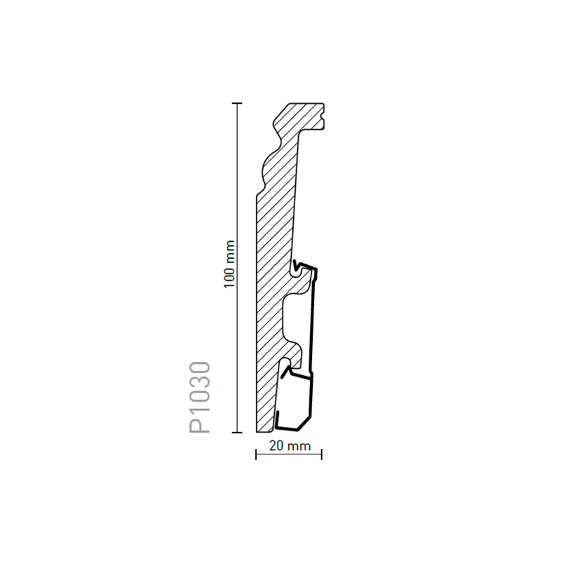 Plinta polimer Vega P1030 (10cm)(2.4m) Arbiton