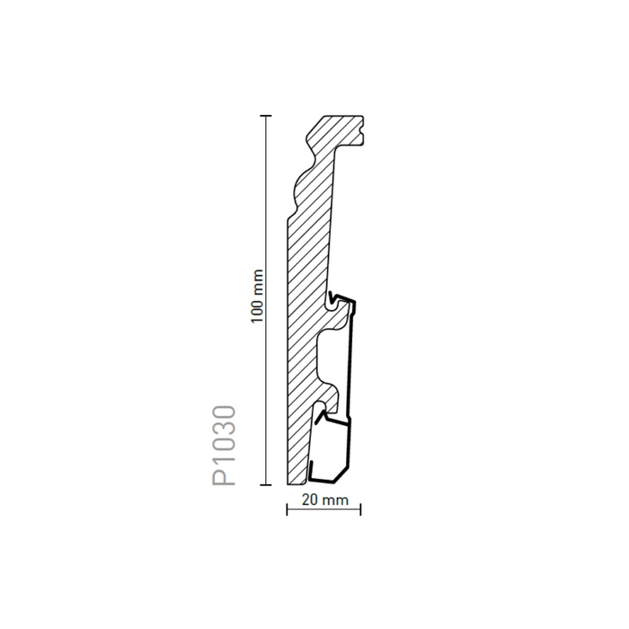 Plinta polimer Vega P1030 1buc - 2.4m/l