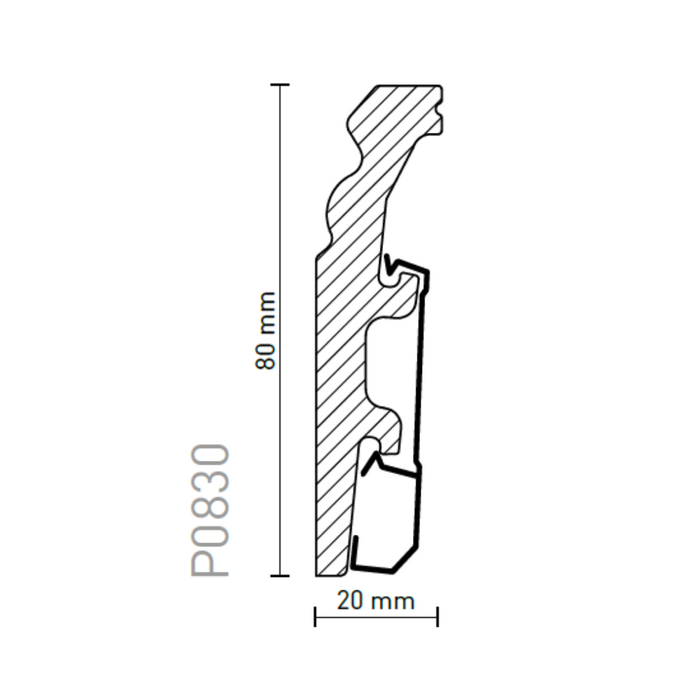Plinta polimer Vega 0830 1buc. - 2.4m/l